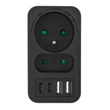 Toma de corriente Maclean x2 + 4xUSB, divisor con 2 tomas, 2xUSB A, 2xUSB C PD 20W, 1x16A + 1x6A, MCE249 F/B