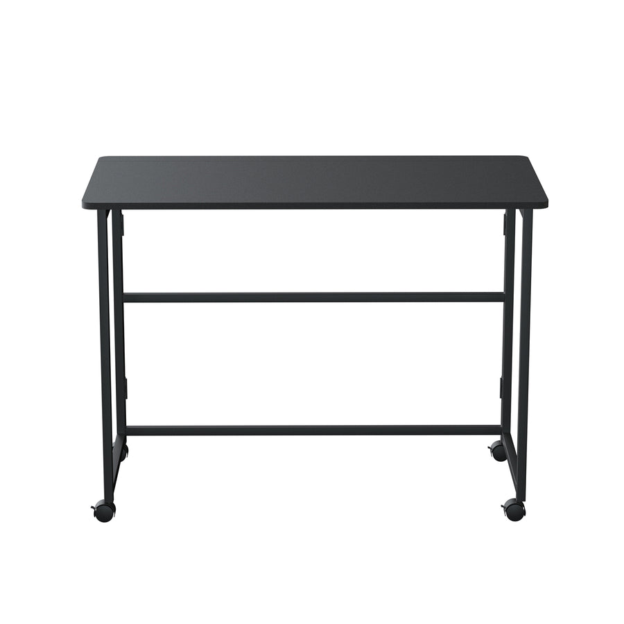 Mesa escritorio plegable Maclean, negra, móvil, tablero 100x50cm, max. 50kg, MC-1250 B
