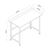 Mesa escritorio plegable Maclean, negra, móvil, tablero 100x50cm, max. 50kg, MC-1250 B