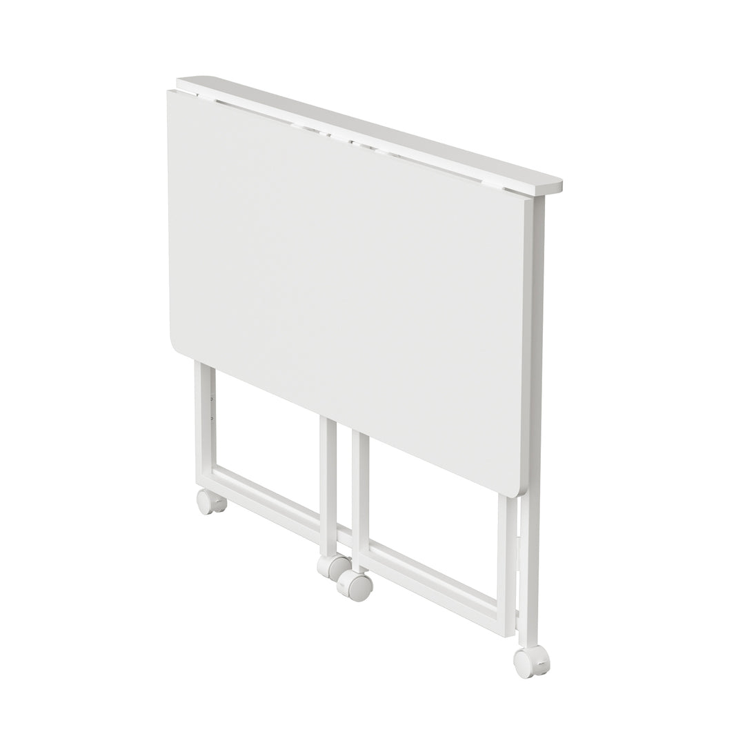 Mesa escritorio plegable Maclean, blanca, móvil, tablero 100x50cm, max. 50kg, MC-1250 W