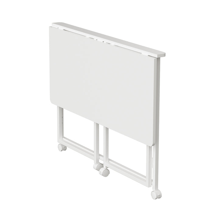 Mesa escritorio plegable Maclean, blanca, móvil, tablero 100x50cm, max. 50kg, MC-1250 W