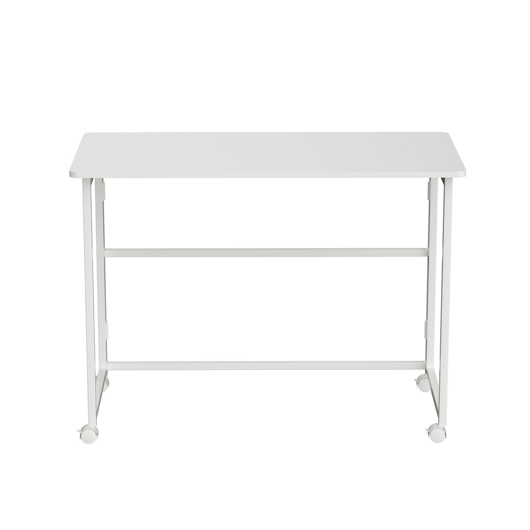 Mesa escritorio plegable Maclean, blanca, móvil, tablero 100x50cm, max. 50kg, MC-1250 W