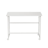 Mesa escritorio plegable Maclean, blanca, móvil, tablero 100x50cm, max. 50kg, MC-1250 W