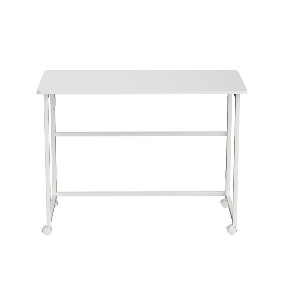 Mesa escritorio plegable Maclean, blanca, móvil, tablero 100x50cm, max. 50kg, MC-1250 W