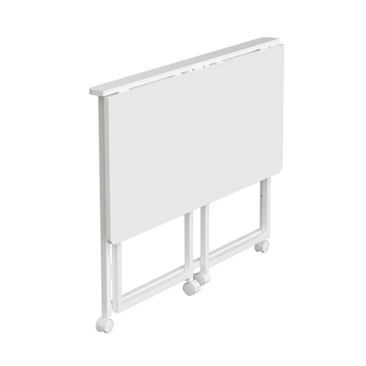 Mesa escritorio plegable Maclean, blanca, móvil, tablero 100x50cm, max. 50kg, MC-1250 W