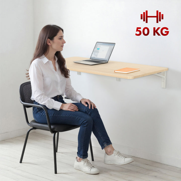 Maclean Estante / tablero plegable, color madera clara, 100x40cm, max. 50 kg, MC-128 WD