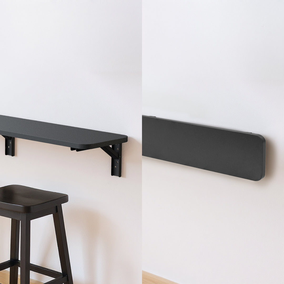 Maclean Estante/top plegable, negro, 100x20 cm, max. 50 kg, MC-129 B