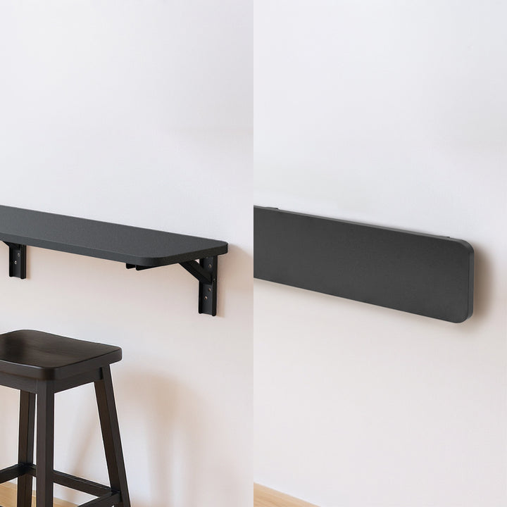 Maclean Estante/top plegable, negro, 100x20 cm, max. 50 kg, MC-129 B