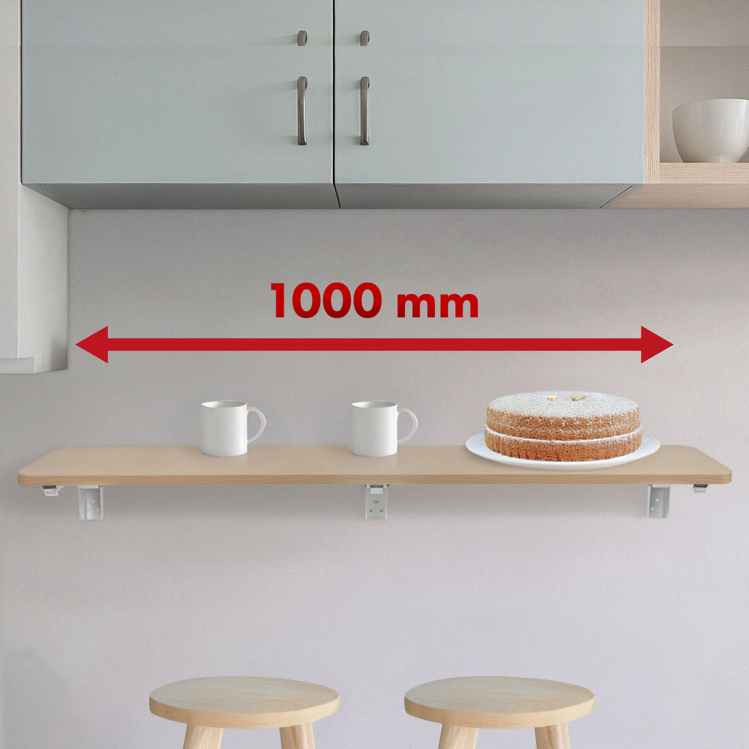 Estante/top plegable Maclean, color madera clara, 100x20 cm, máx.50 kg, MC-129 WD