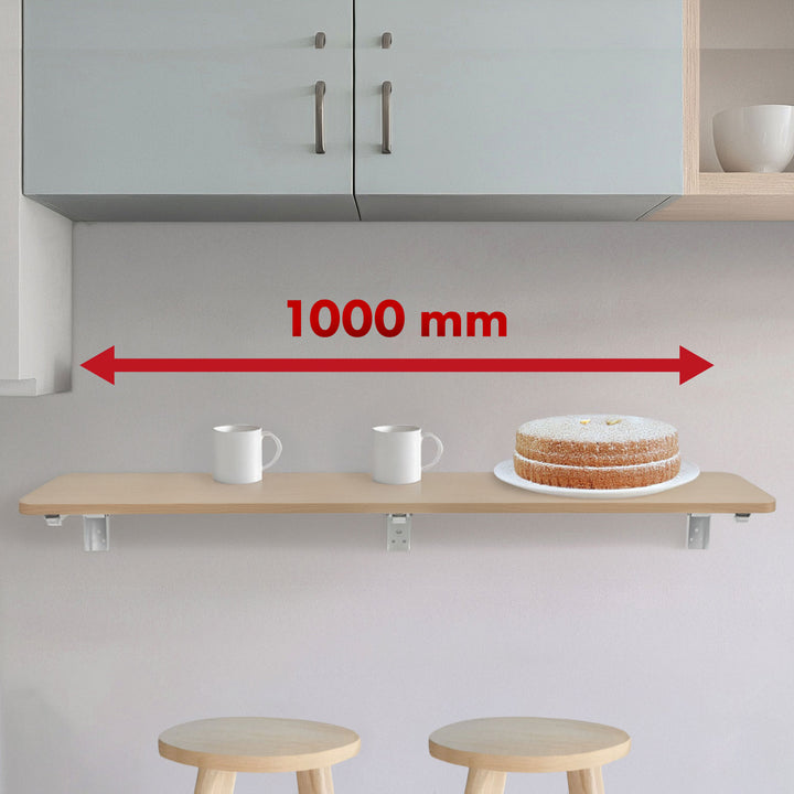 Estante/top plegable Maclean, color madera clara, 100x20 cm, máx.50 kg, MC-129 WD