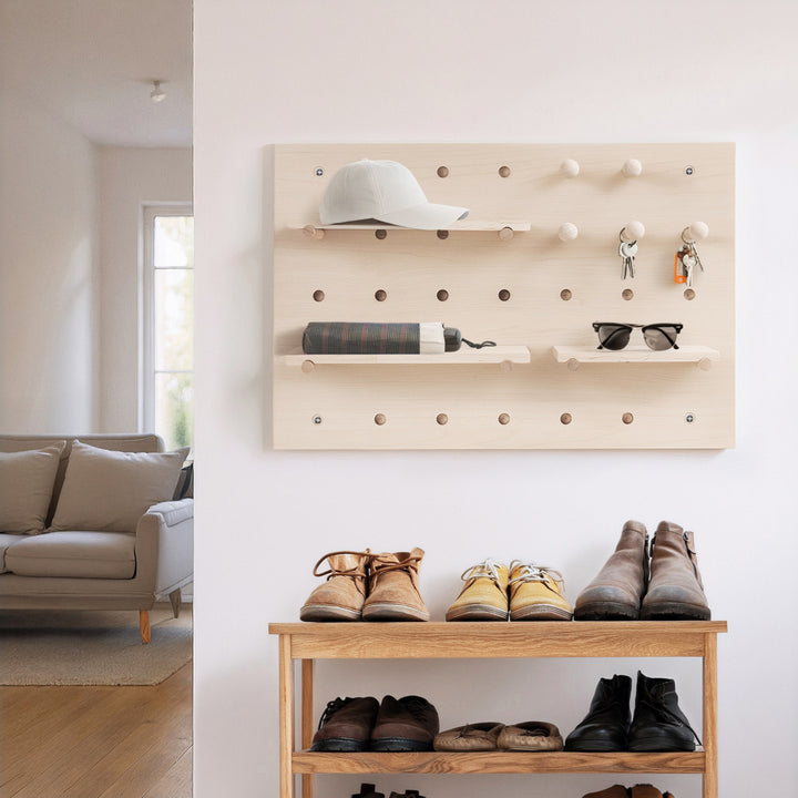 Organizador de madera para pizarra blanca Maclean, color madera clara, 40x60 cm, máx. 20 kg, MC-130 WD
