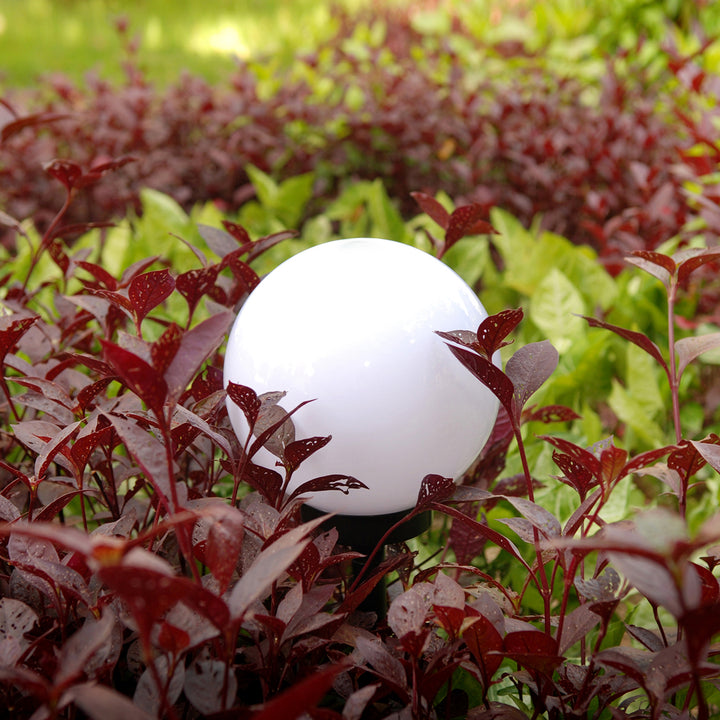 GreenBlue lámpara solar, independiente, jardín, esfera 25x25x58cm, LED blanco, GB166, 4 piezas