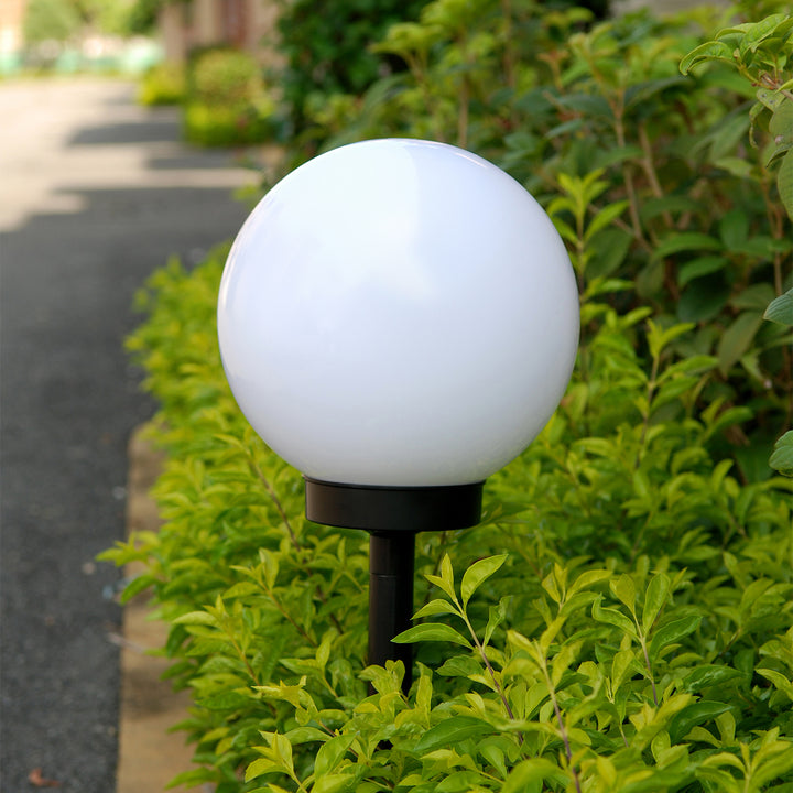 GreenBlue lámpara solar, independiente, jardín, esfera 25x25x58cm, LED blanco, GB166, 4 piezas