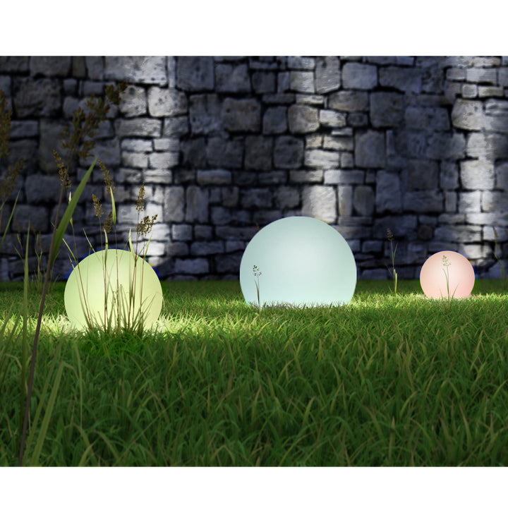 GB167 Luz Solar de Jardim - Esfera 30x30x63cm, LEDs Coloridos, 4 Peças