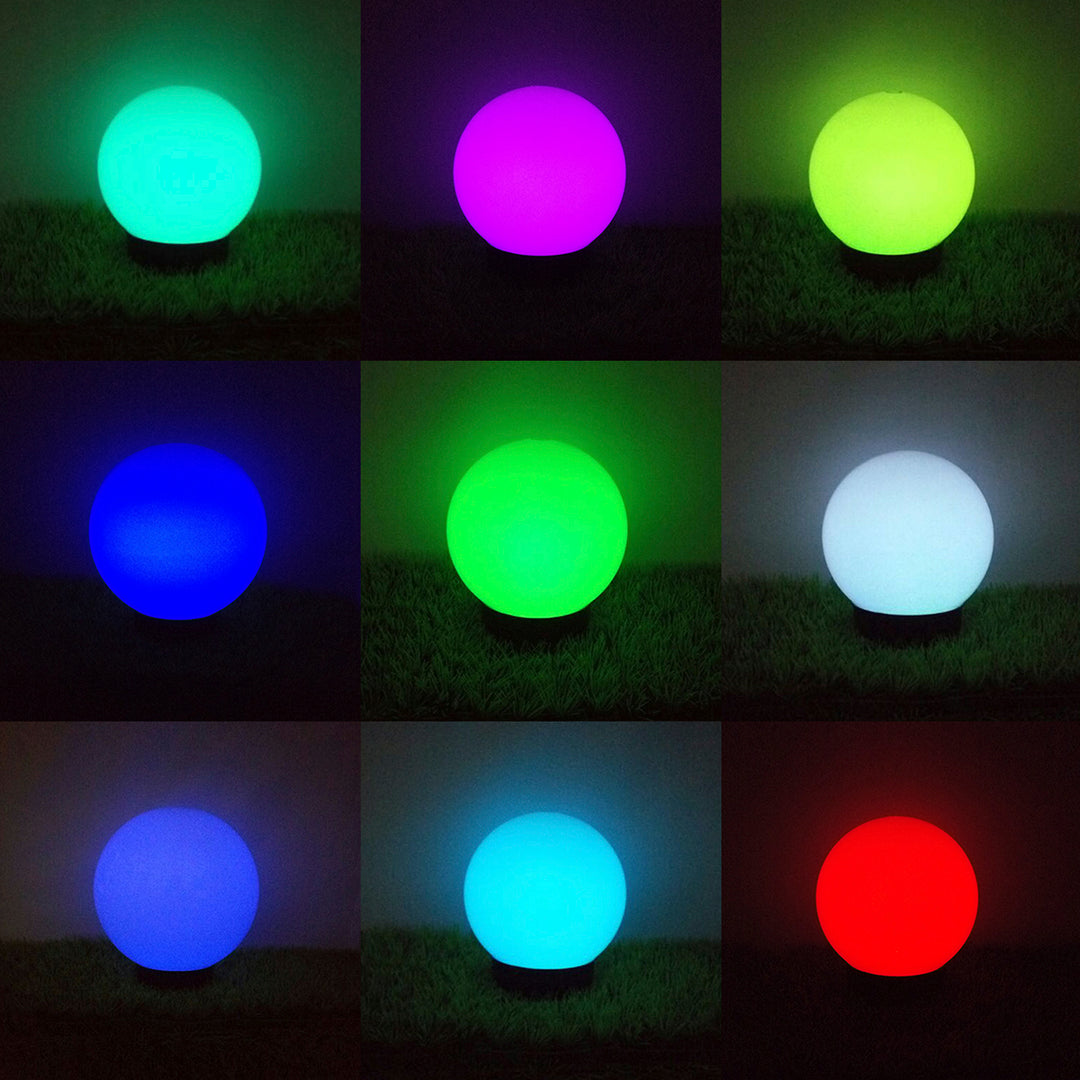 GreenBlue lámpara solar, independiente, jardín, esfera 25x25x58cm, RGB LED, GB165, 4 piezas