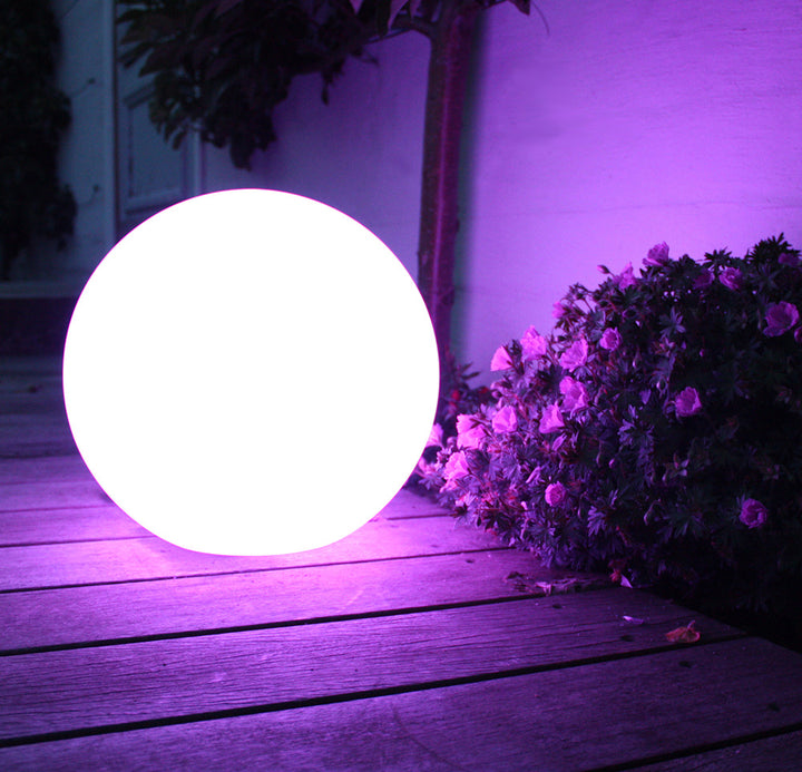 GreenBlue lámpara solar, independiente, jardín, esfera 25x25x58cm, RGB LED, GB165, 4 piezas