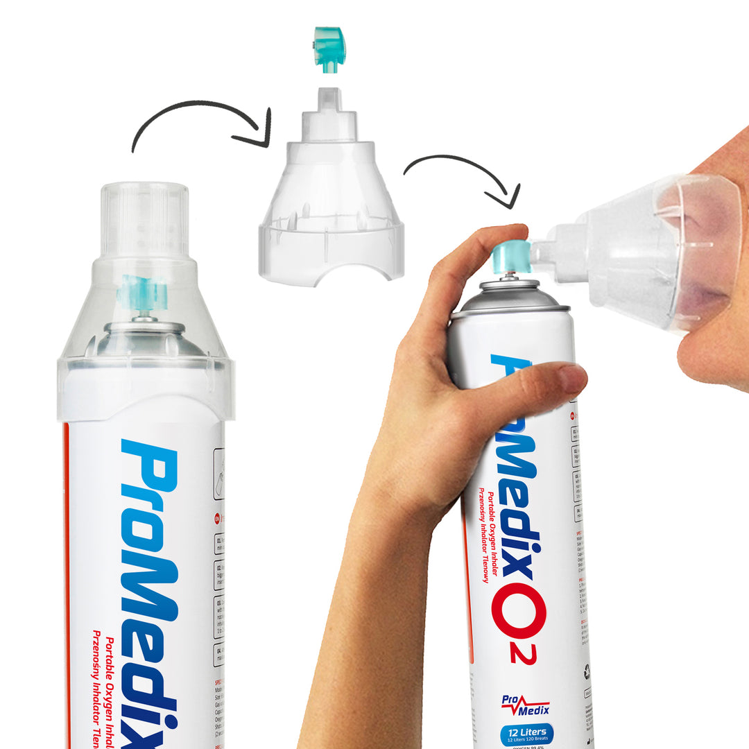 Promedix Inhalador portátil de oxígeno enlatado al 99,4% 12L, PR-994, 6 unidades