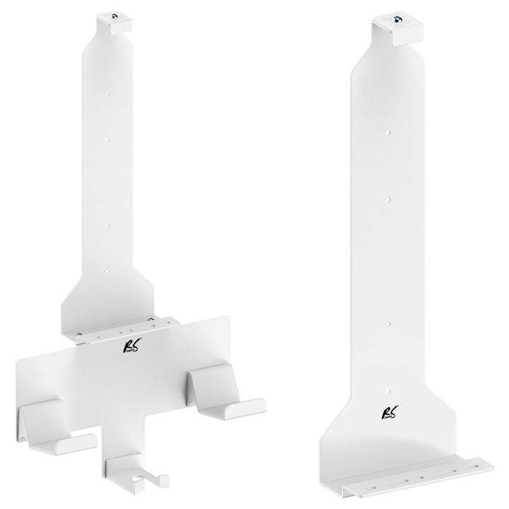 Suporte de parede NanoRS RS181 branco para PS5 com suporte para almofada, máx. 10 kg + Suporte de parede NanoRS RS180 branco para consola Playstation 5, máx. 10 kg