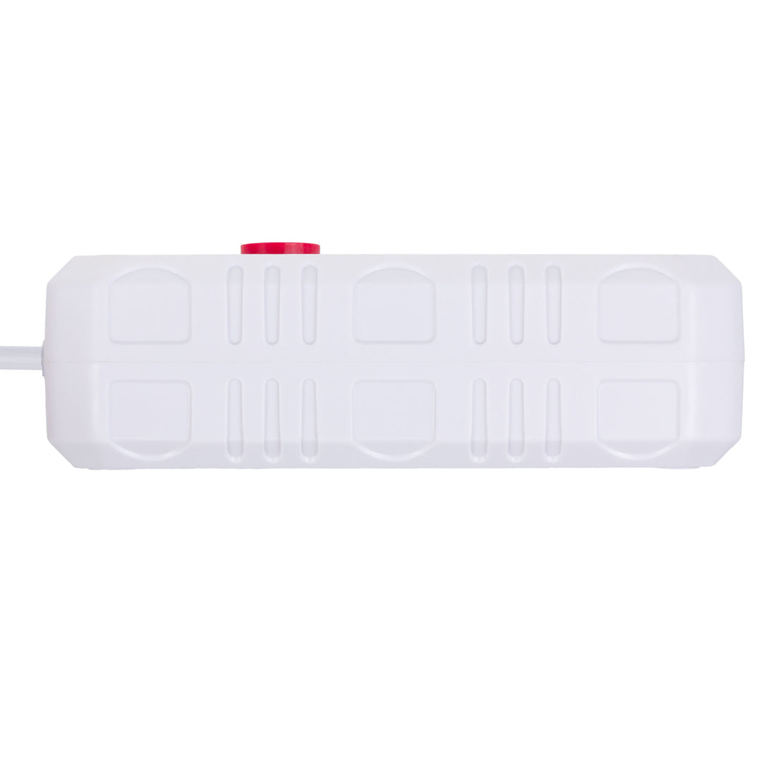 Regleta de enchufes Maclean, cable alargador 2 tomas + 3xUSB, 110-240V CA 50/60Hz, 2,1A máx. 2500W, 1,5m, blanco, MCE387 W
