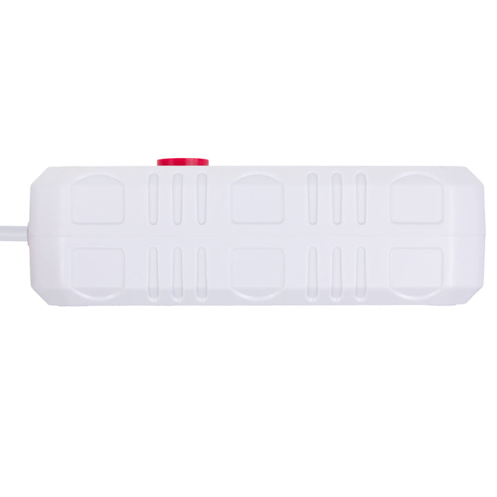 Regleta de enchufes Maclean, cable alargador 2 tomas + 3xUSB, 110-240V CA 50/60Hz, 2,1A máx. 2500W, 1,5m, blanco, MCE387 W
