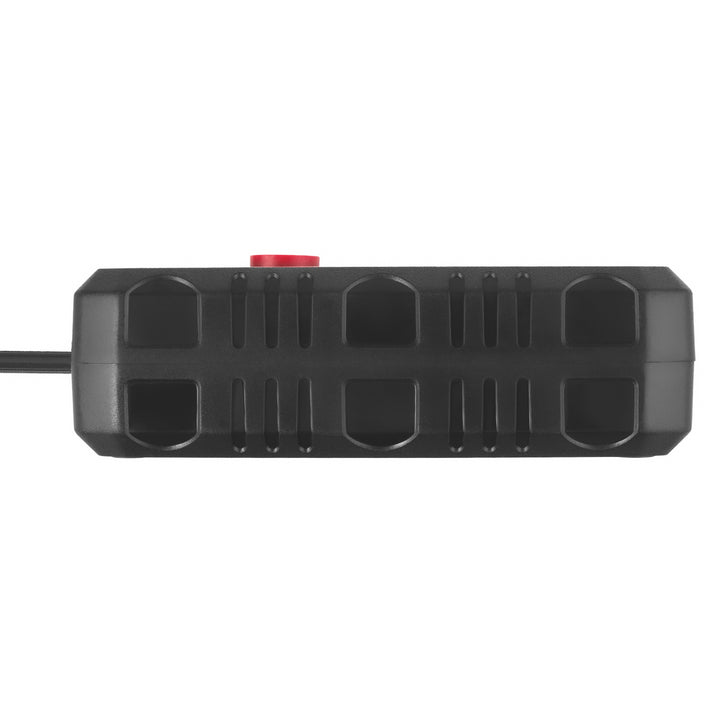 Regleta de enchufes Maclean, cable alargador de 2 tomas + 3xUSB, 110-240 V CA 50/60 Hz, 2,1 A máx. 2500 W, 1,5 m, negro, MCE387 B