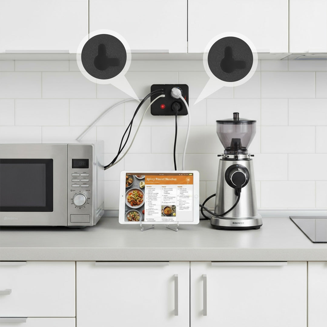 Regleta de enchufes Maclean, cable alargador de 2 tomas + 3xUSB, 110-240 V CA 50/60 Hz, 2,1 A máx. 2500 W, 1,5 m, negro, MCE387 B