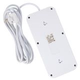 Regleta Maclean, cable alargador de 6 tomas + 4xUSB, 110-240V CA 50/60Hz, 2,1A máx. 2500W, 3m, blanco, MCE391 W
