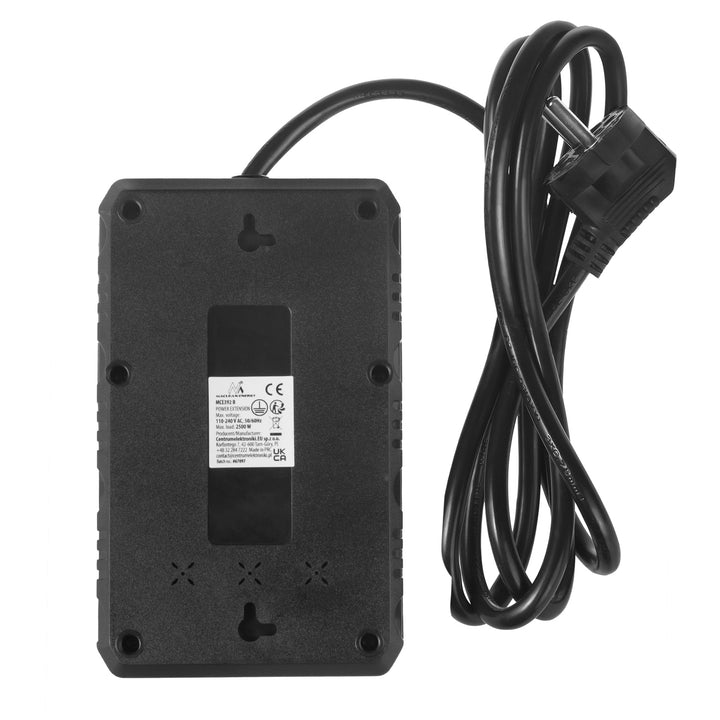 Regleta Maclean, cable alargador de 4 tomas + 3xUSB, 110-240V CA 50/60Hz, 2,1A máx. 2500W, 1,5m, negro, MCE392 B