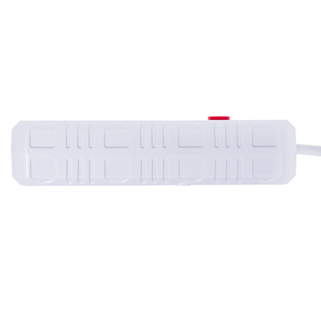 Regleta de enchufes Maclean, cable alargador de 4 tomas + 3xUSB, 110-240 V CA 50/60 Hz, 2,1 A máx. 2500 W, 3 m, blanco, MCE393 W