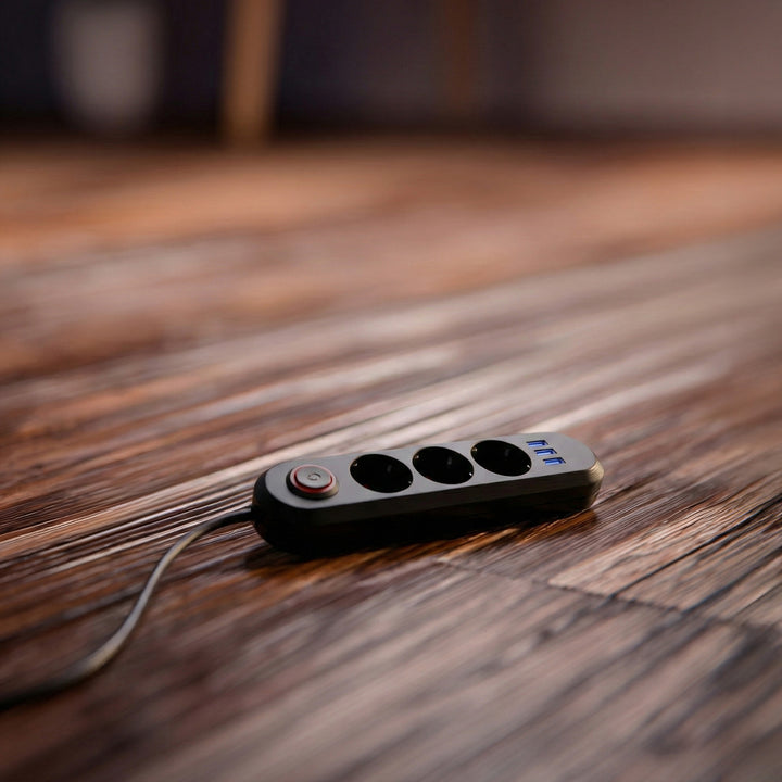 Regleta de enchufes Maclean, cable alargador de 3 tomas + 3xUSB, 110-240V CA 50/60Hz, 2,1A máx. 2500W, 1,5m, negro, MCE394 B