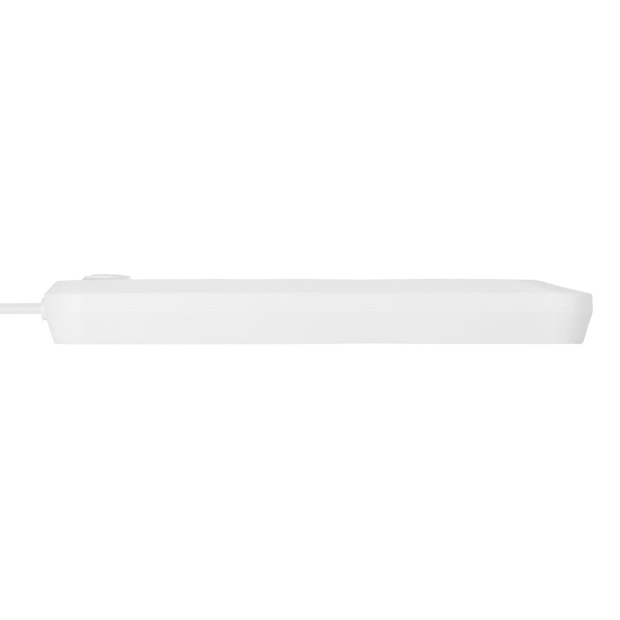 Regleta de enchufes Maclean, cable alargador de 5 tomas + 3xUSB, 110-240 V CA 50/60 Hz, 2,1 A máx. 2500 W, 1,5 m, blanco, MCE395 W