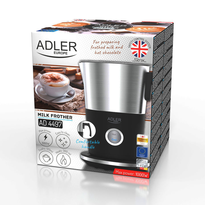Espumador de leche Adler, eléctrico, caliente y frío, max. 1000W, AD 4497