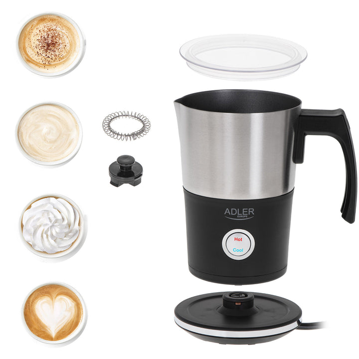 Espumador de leche Adler, eléctrico, caliente y frío, max. 1000W, AD 4497