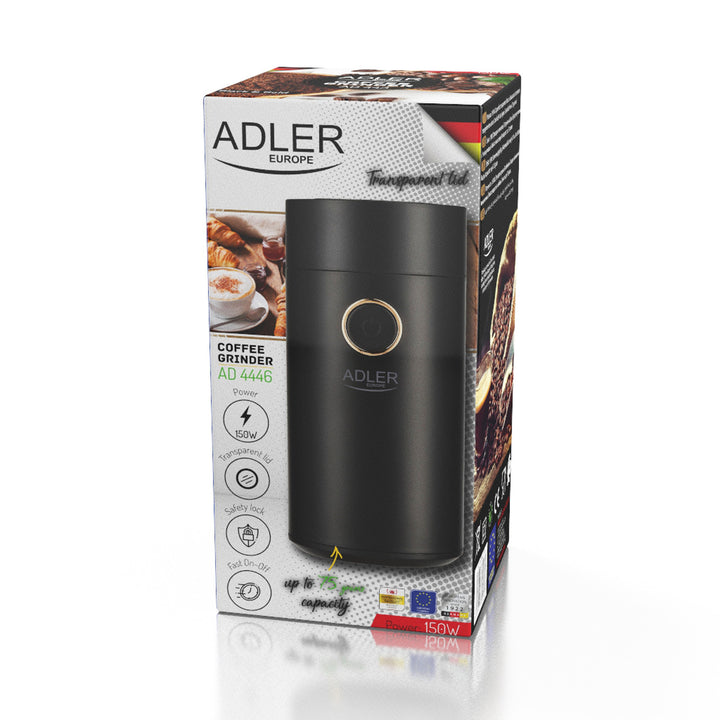 Adler AD 4446BG Molinillo de café eléctrico, 150W, negro