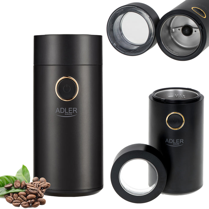 Adler AD 4446BG Molinillo de café eléctrico, 150W, negro