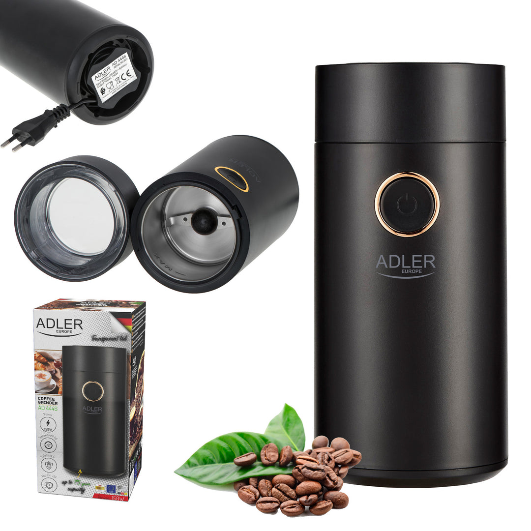 Adler AD 4446BG Molinillo de café eléctrico, 150W, negro