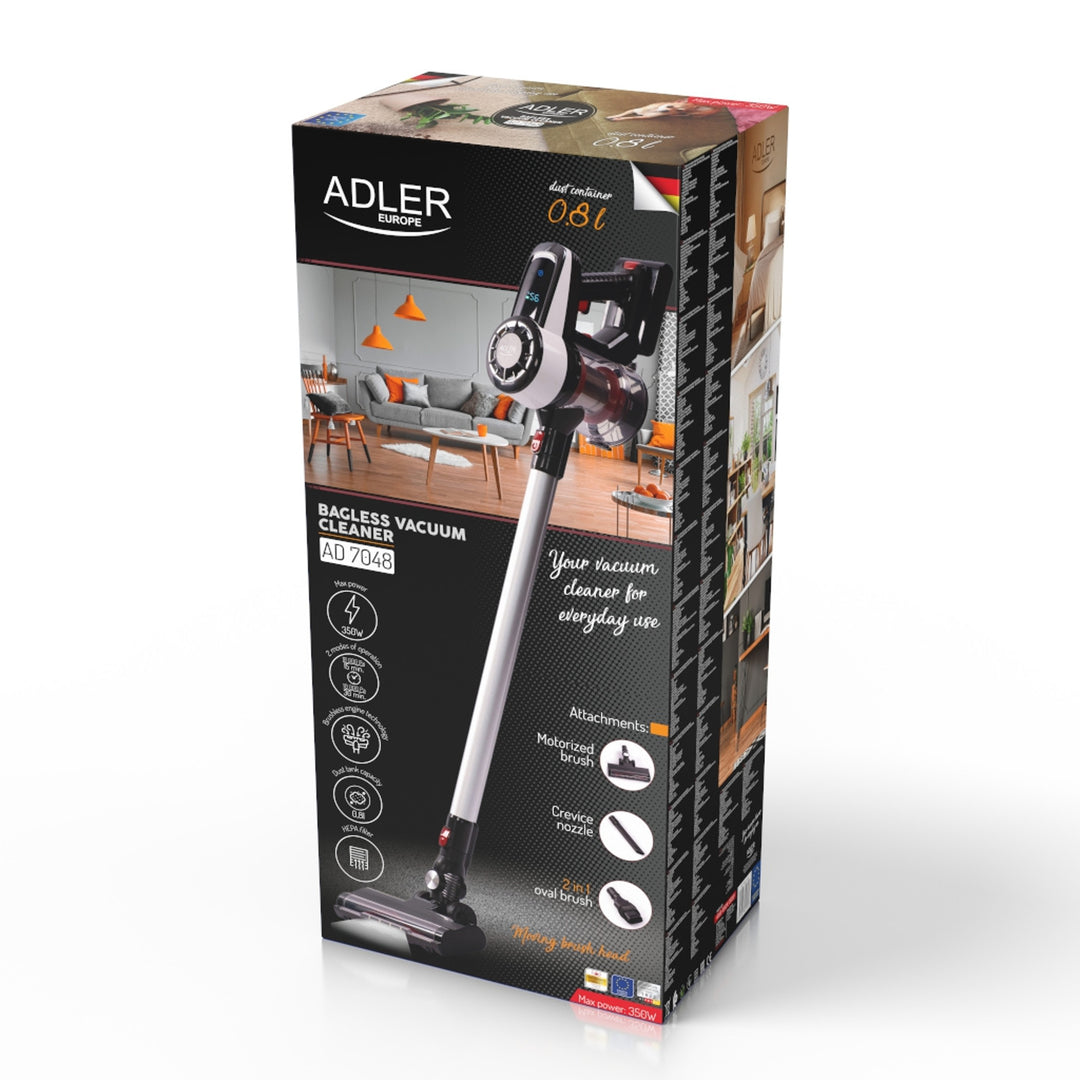 Aspirador vertical portátil sem fios Adler AD 7048, preto