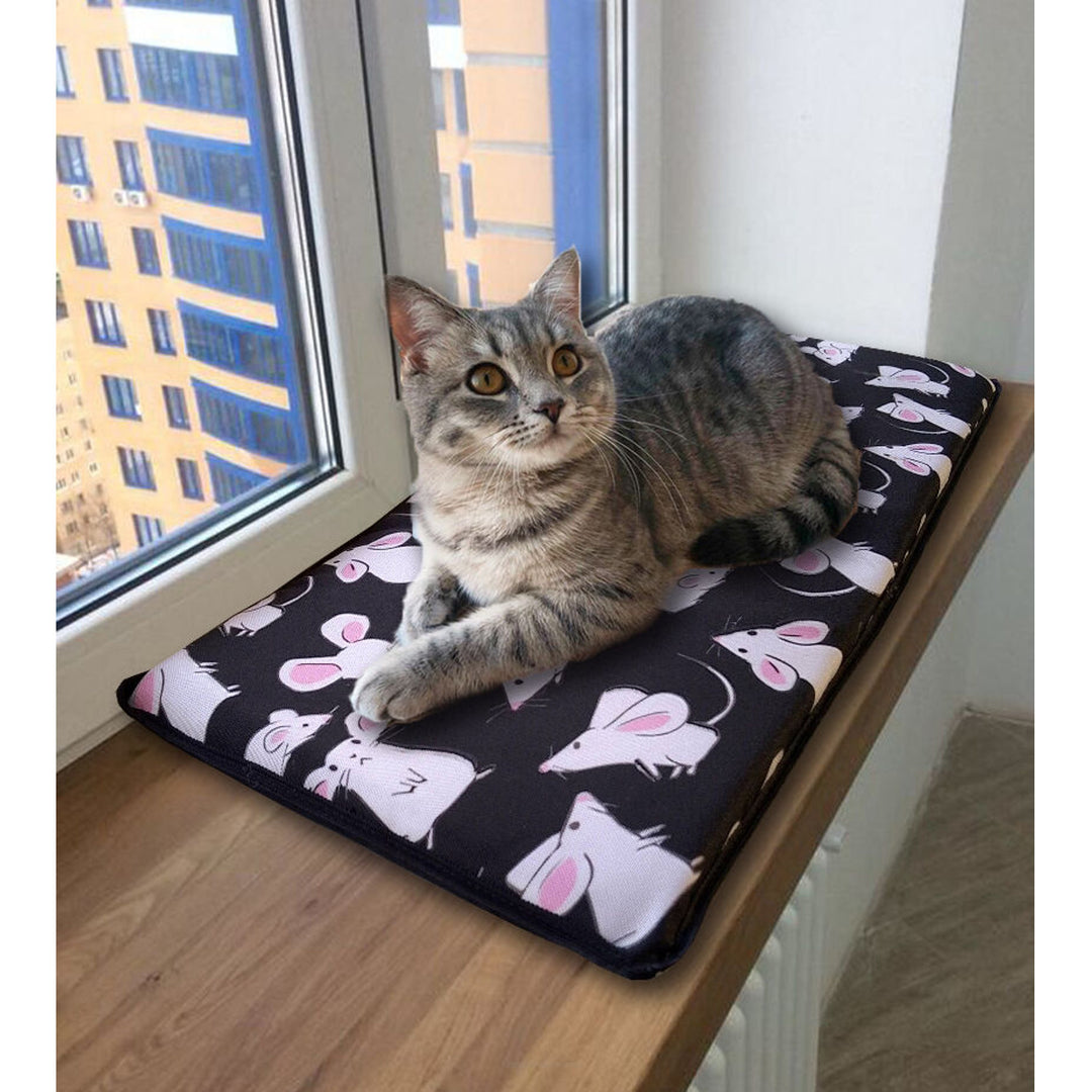 Cojín cama para gato para alféizar de ventana 25x55cm Dibujo Bertoni Ratones