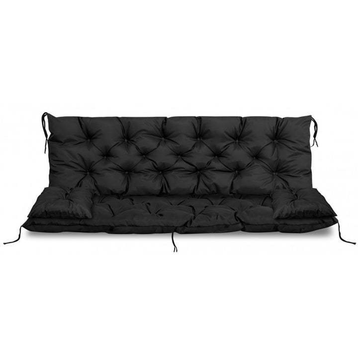 Conjunto de jardim preto 120x60x50cm + 2 almofadas 42 x 42 cm