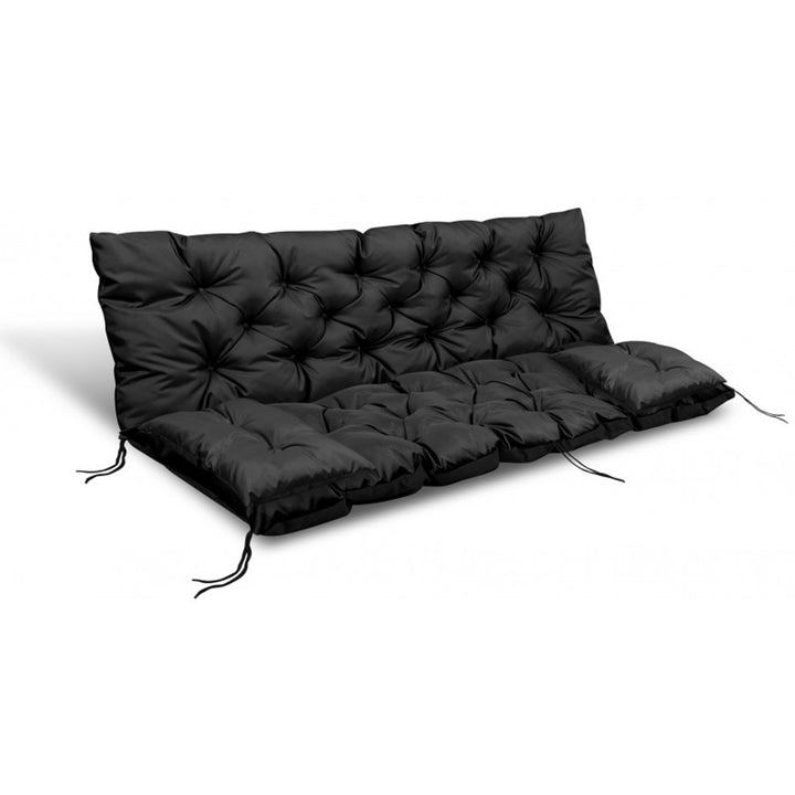 Conjunto de jardim preto 120x60x50cm + 2 almofadas 42 x 42 cm