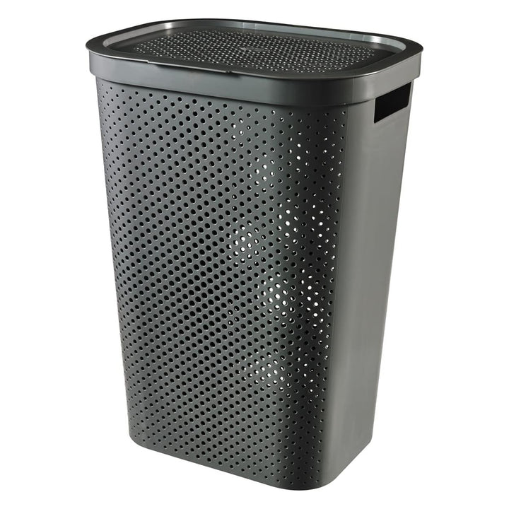 Cesto para roupa reciclada Curver Infinity 60L cinza escuro