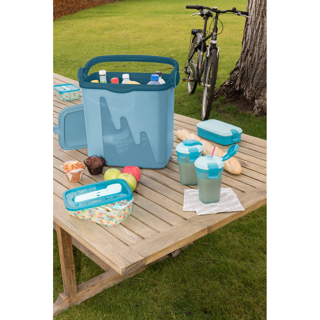 Cooler de viagem Curver, recarregável, capacidade de 20 litros, azul claro