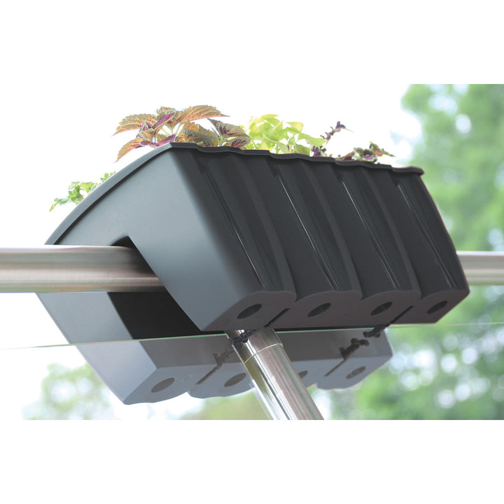 Floreira balaustrada de varanda Prosperplast, 58 cm, antracite, DCRO600