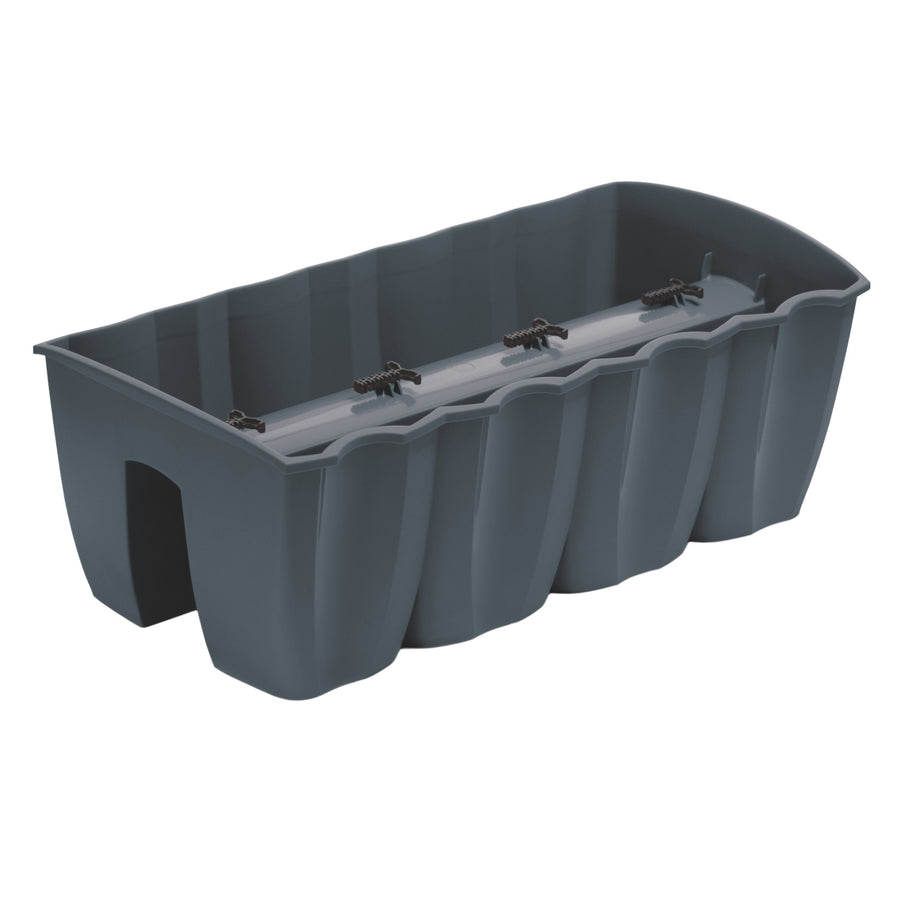 Maceta para balaustrada de balcón Prosperplast, 58 cm, antracita, DCRO600