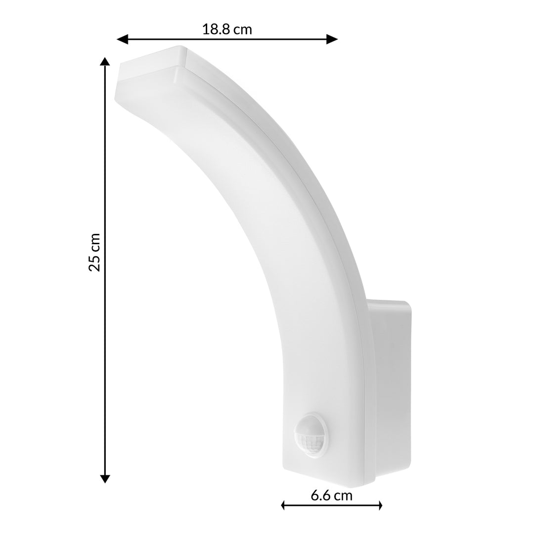 Luz LED com sensor de movimento Maclean, sensor de movimento PIR, branca, 20 W, IP65, 2000 lm, branco neutro (4000 K) MCE512 W, pacote de 4