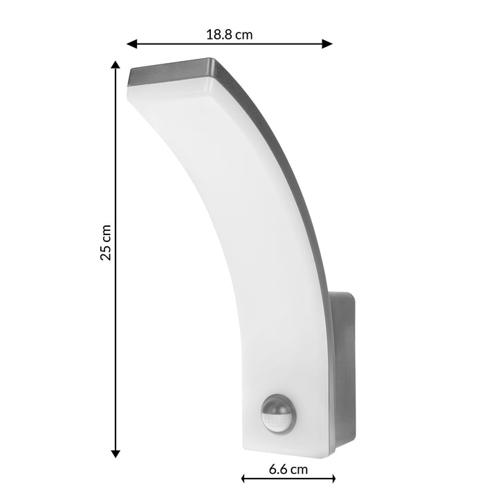 Luz LED com sensor de movimento Maclean, sensor de movimento PIR, cinzento, 20 W, IP65, 2000 lm, branco neutro (4000 K) MCE512 GR, pacote de 2