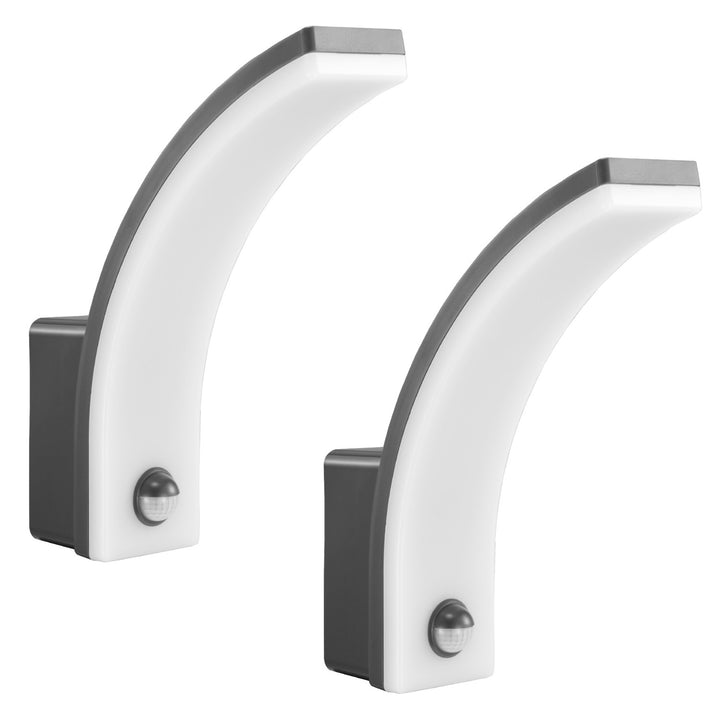 Luz LED com sensor de movimento Maclean, sensor de movimento PIR, cinzento, 20 W, IP65, 2000 lm, branco neutro (4000 K) MCE512 GR, pacote de 2
