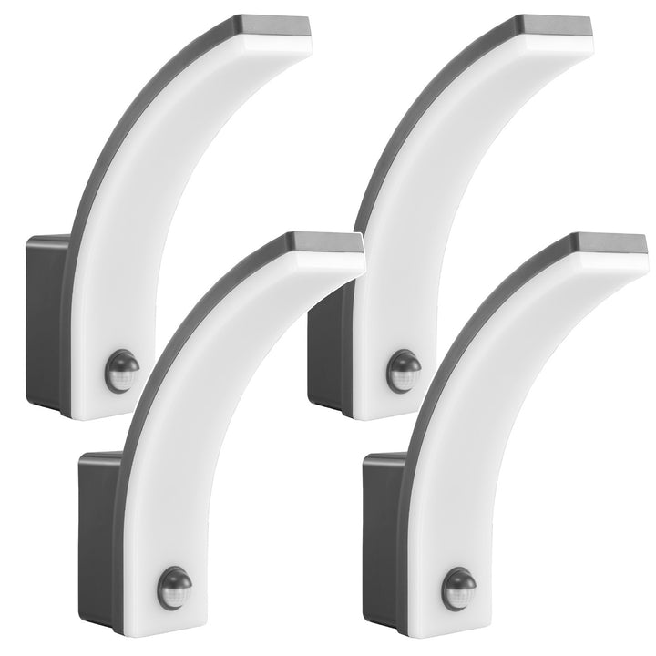 Luz LED com sensor de movimento Maclean, sensor de movimento PIR, cinzento, 20 W, IP65, 2000 lm, branco neutro (4000 K) MCE512 GR, pacote de 4