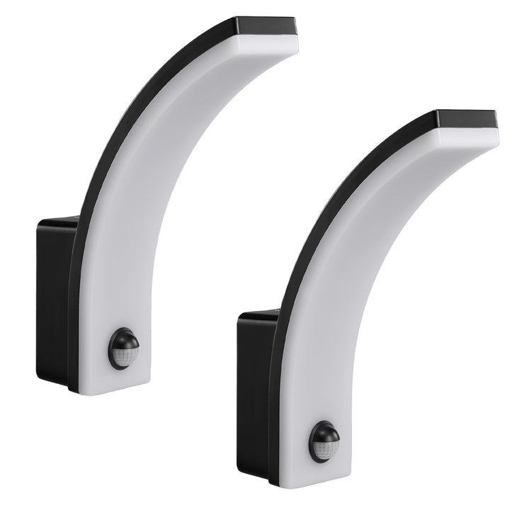 Luz LED com sensor de movimento Maclean, sensor de movimento PIR, preta, 20 W, IP65, 2000 lm, branco neutro (4000 K) MCE512 B, pacote de 2