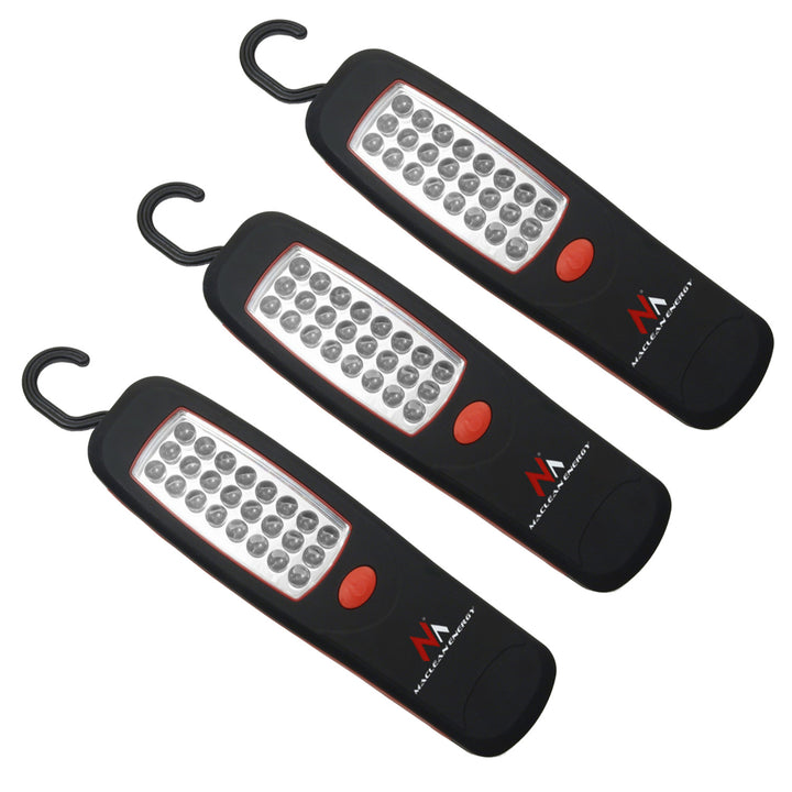 Lâmpada de oficina Maclean MCE03 24 LED, íman, gancho, 3 peças